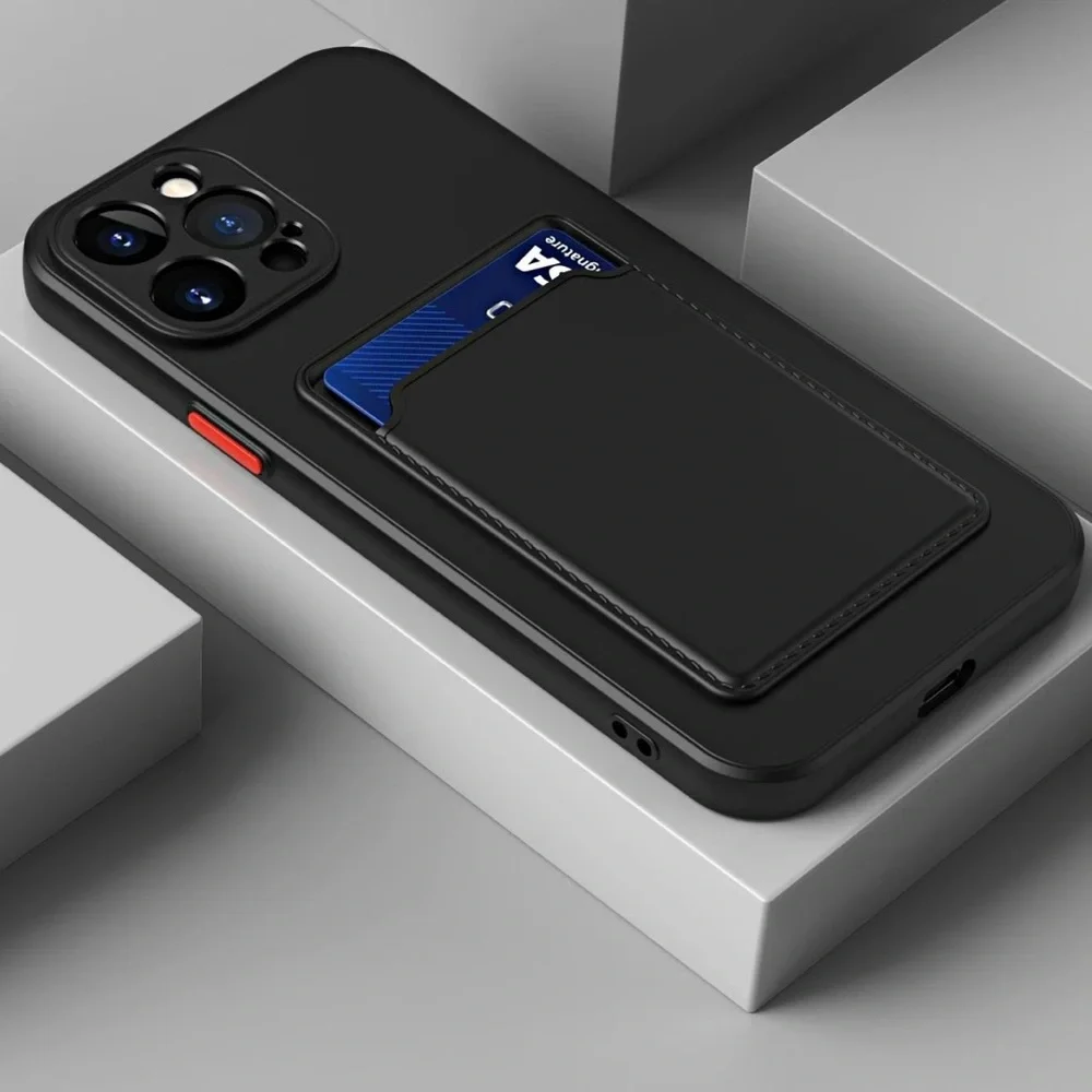 iPhone 12 Pro Max Solid Black ID/Card Phone Case